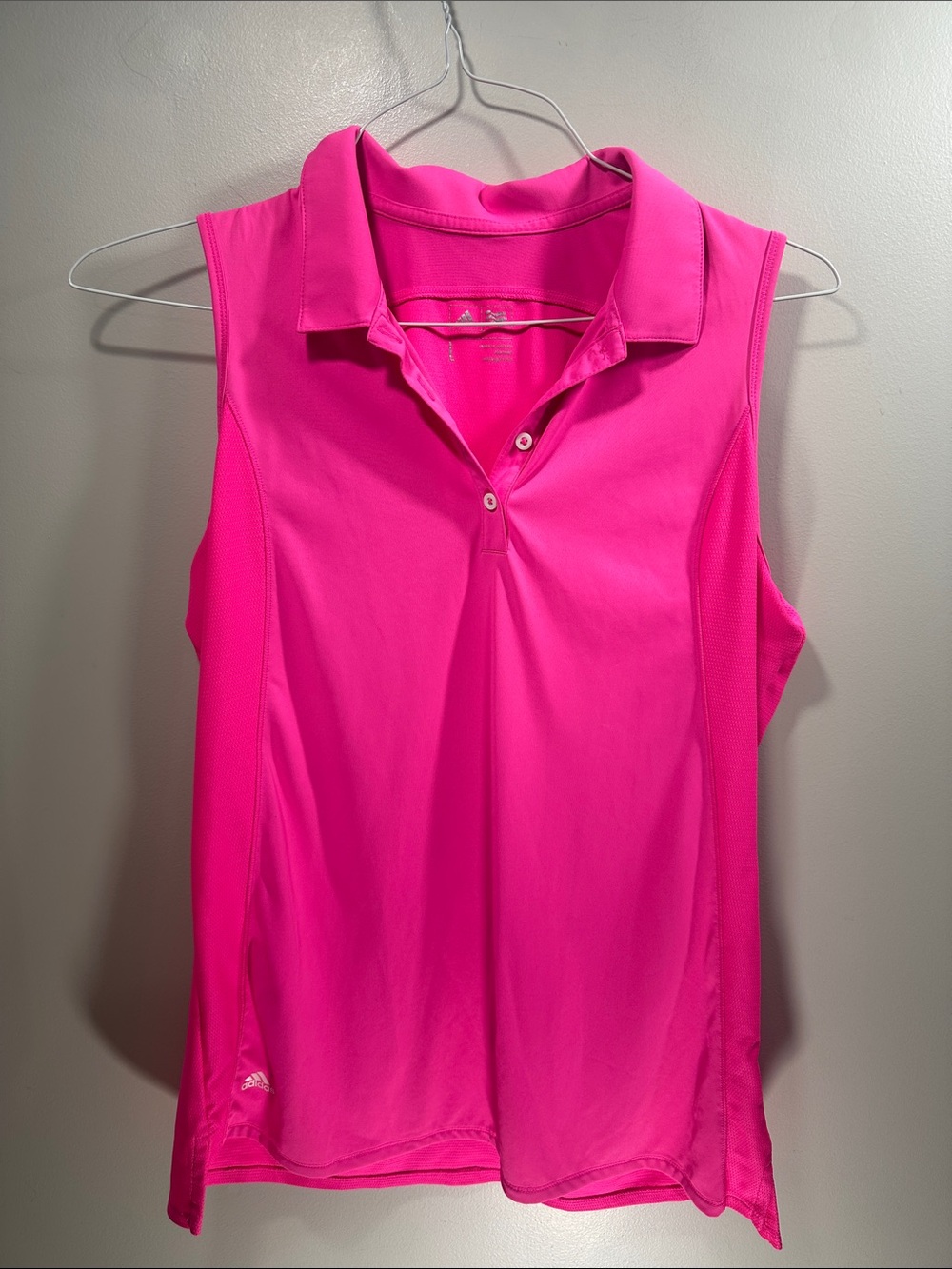 adidas Women’s Sleeveless Polo Tank Top - Hot Pink Large